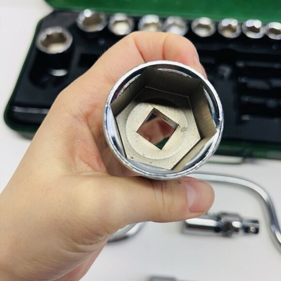 Vintage Rockford 25 piece 1/2 inch drive socket set W/ case Japan - Picture 6 of 12